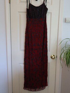 Sean Collection | Dresses | Navy Blue Mock Neck Beaded Prom Dress Worn Once  | Poshmark